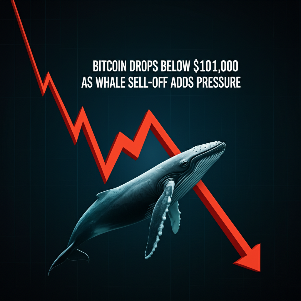 Bitcoin Drops Below $101,000 as Whale Sell-Off Adds Pressure